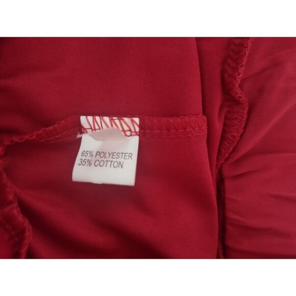 Women's Red Wide Leg Pants with Overlay Front Design, Size M, NWOT - Picture 3 of 7